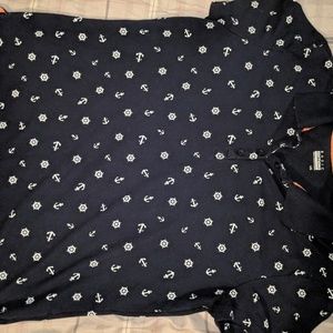 Basic editions, anchor collar tee